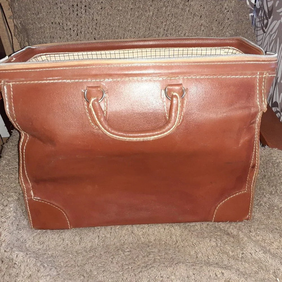 Vintage CHENEY Leather Duffle Bag-Chestnut Brown-Very Good - Picture 5 of 8